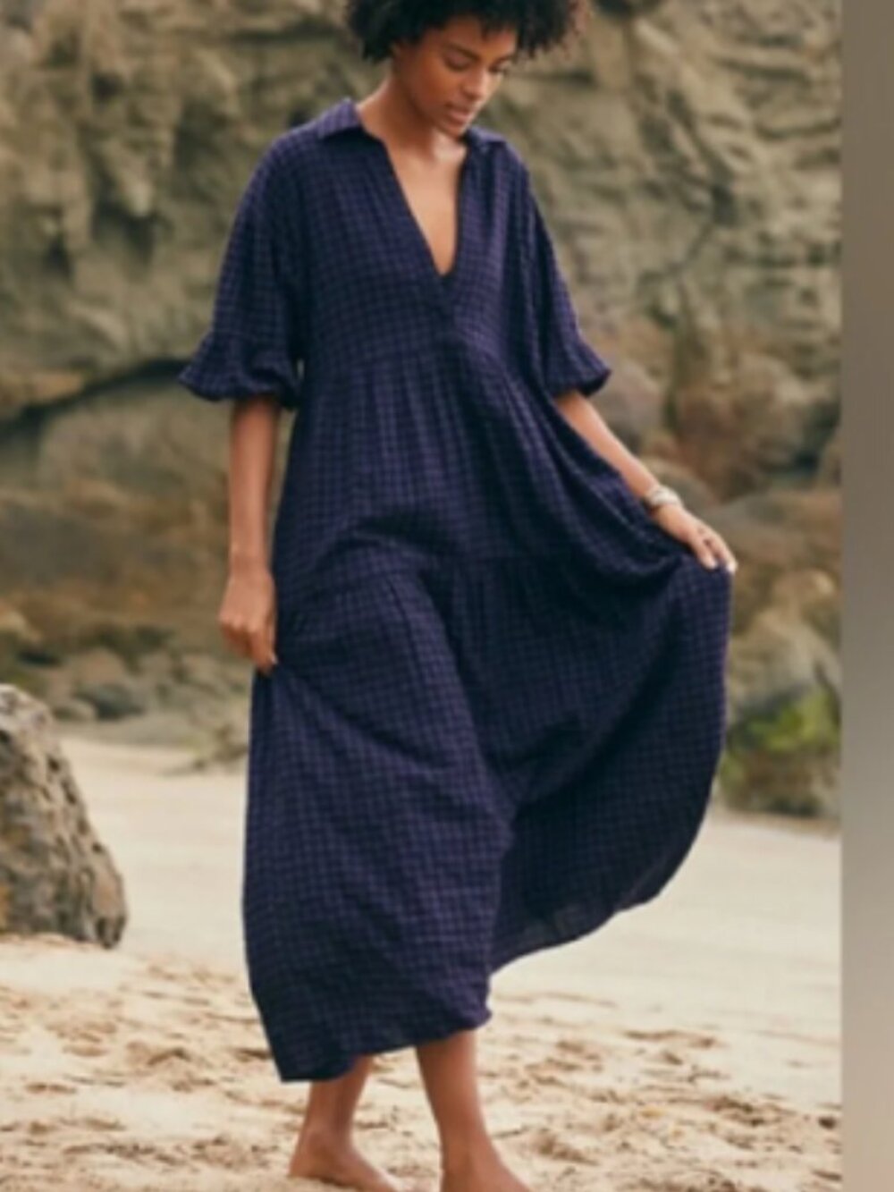 By Anthropologie The Carolita Printed Tiered Shirt Dress Size Small